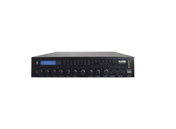 Glemm   Amplificador Áudio 100V 350W DAB/FM/USB/MP3 5 Zonas KM-PAA350DAB